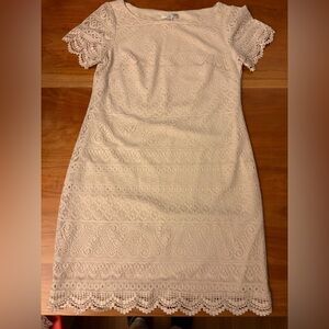 London Style Cream Lace Mini Dress